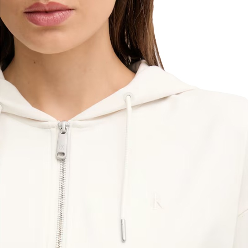 Calvin Klein Hoodie Punto Milano-Tofu Calvin Klein Hoodie Punto Milano-Tofu