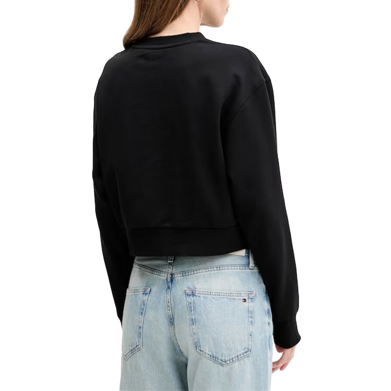 Calvin Klein Sweatshirt Cropped Badge Logo-Black