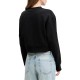 Calvin Klein Sweatshirt Cropped Badge Logo-Black