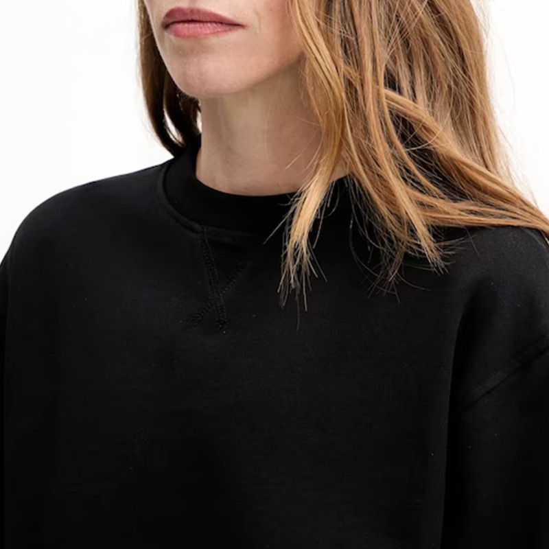 Calvin Klein Sweatshirt Cropped Badge Logo-Black