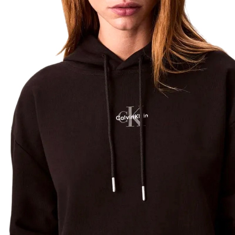 Calvin Klein Dress Hoodie Monologo Premium Terry-Black
