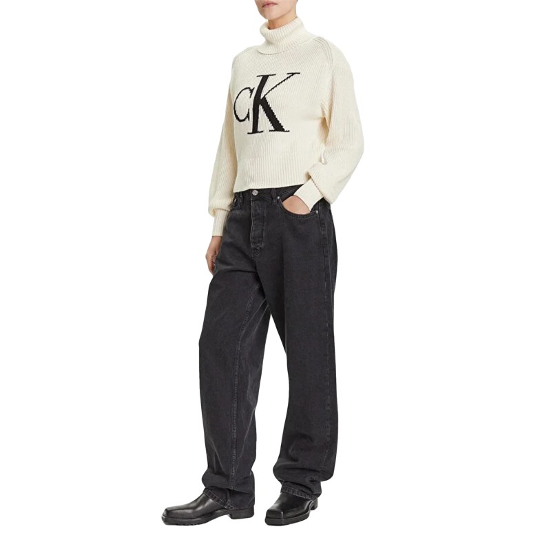 Calvin Klein Sweater Loose Contra Blown Up-Ivory