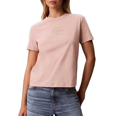 Calvin Klein T-Shirt Glossy Metallic Logo-Tuscan Wind