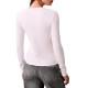 Calvin Klein Top Crew Rib 2x2 Long Sleeve Wovel Label-Brilliant White
