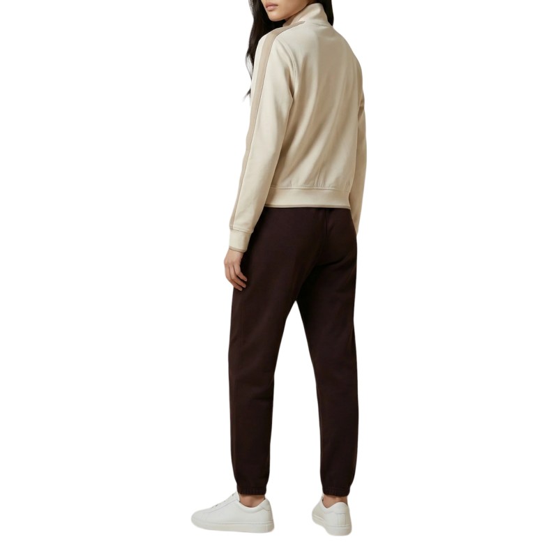 Calvin Klein Sweatshirt Stretch Terry Track Jacket-Antique White
