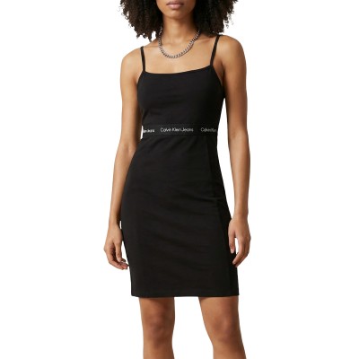 Calvin Klein Dress Strappy Logo Elastic-Black