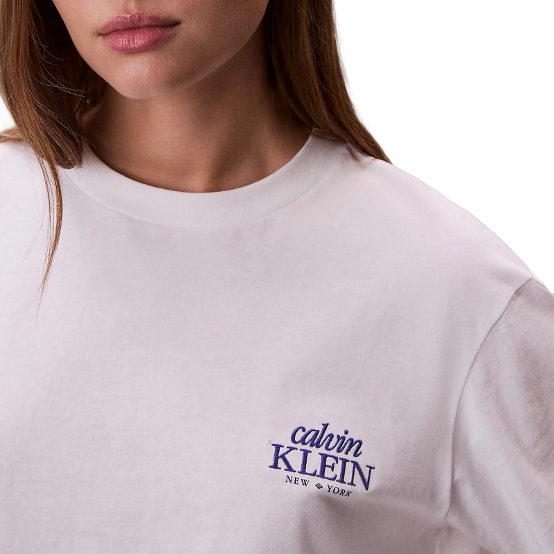 Calvin Klein T-Shirt Relaxed Embroidered Logo-Bright White Calvin Klein T-Shirt Relaxed Embroidered Logo-Bright White