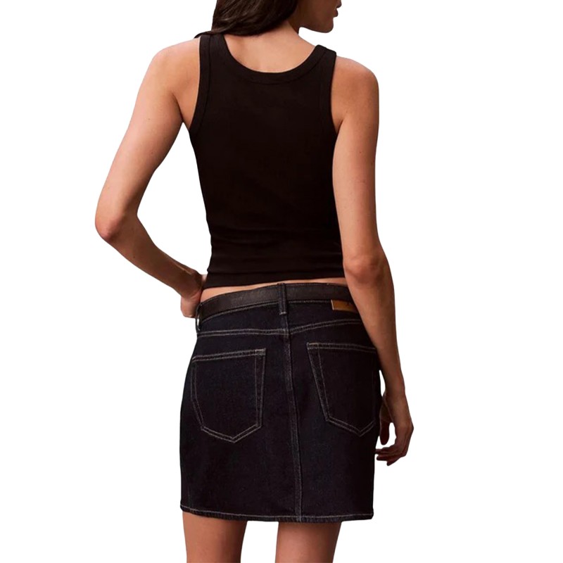 Calvin Klein Tank Top Contour 2x2 Rib Graphic-Black