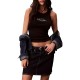 Calvin Klein Tank Top Contour 2x2 Rib Graphic-Black