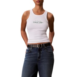 Calvin Klein Tank Top Contour 2x2 Rib Graphic-Bright White