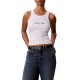 Calvin Klein Tank Top Contour 2x2 Rib Graphic-Bright White