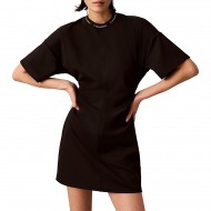 Calvin Klein T-Shirt Dress Milano Jersey Draped-Black