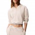 Calvin Klein Sweatshirt Terry Logo Waist Cropped-Vanilla Heather