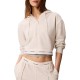 Calvin Klein Sweatshirt Terry Logo Waist Cropped-Vanilla Heather Calvin Klein Sweatshirt Terry Logo Waist Cropped-Vanilla Heather