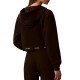 Calvin Klein Sweatshirt Terry Logo Waist Cropped-Dark Coffee