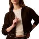 Calvin Klein Sweatshirt Terry Logo Waist Cropped-Dark Coffee