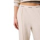 Calvin Klein Trousers Logo Waistband Wide Leg-Vanilla Heather