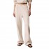 Calvin Klein Trousers Logo Waistband Wide Leg-Vanilla Heather