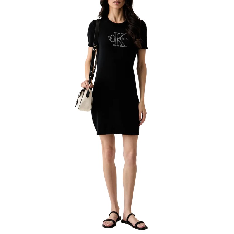 Calvin Klein Dress Logo Mini Knit-Black Calvin Klein Dress Logo Mini Knit-Black