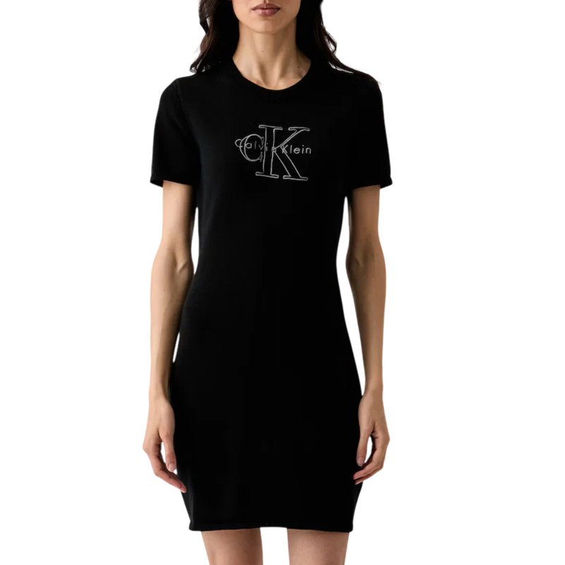 Calvin Klein Dress Logo Mini Knit-Black Calvin Klein Dress Logo Mini Knit-Black