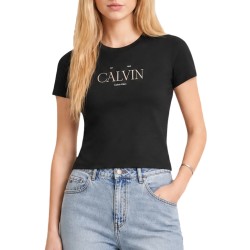 Calvin Klein T-Shirt Foil Logo Classic Resort-Black