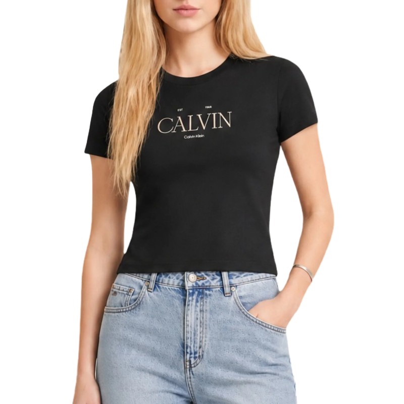 Calvin Klein T-Shirt Foil Logo Classic Resort-Black