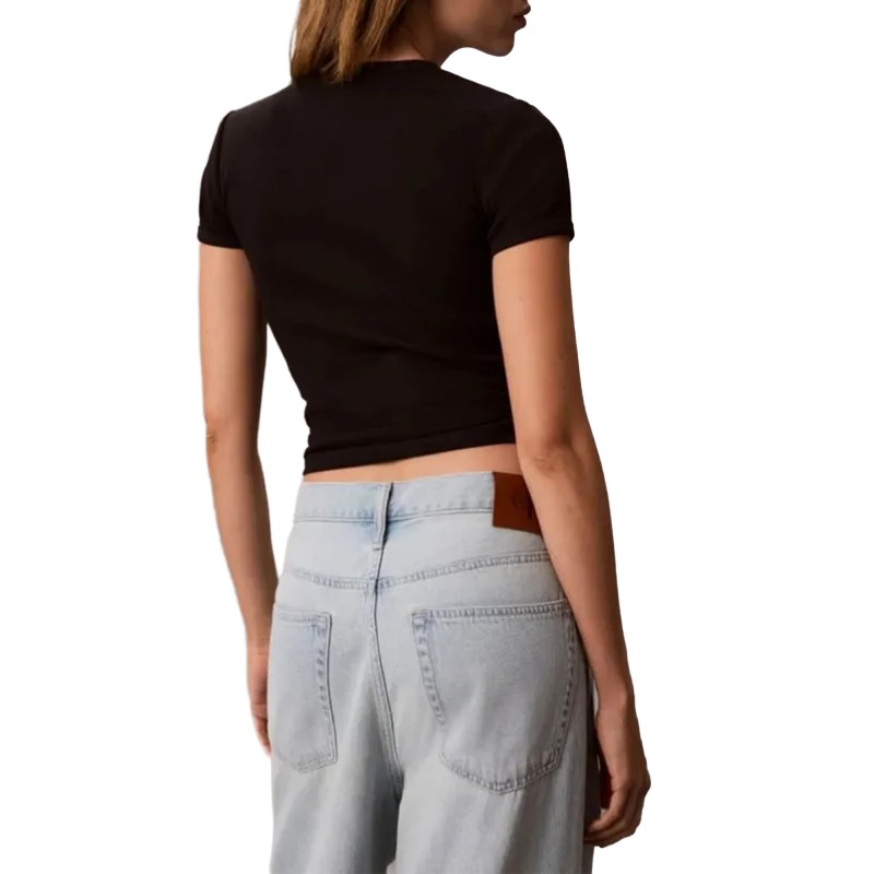 Calvin Klein T-Shirt Rib Logo Ringer-Black Calvin Klein T-Shirt Rib Logo Ringer-Black