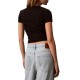 Calvin Klein T-Shirt Rib Logo Ringer-Black Calvin Klein T-Shirt Rib Logo Ringer-Black