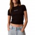 Calvin Klein T-Shirt Rib Logo Ringer-Black