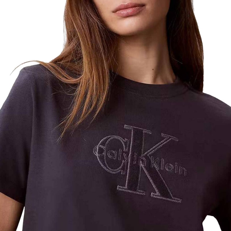 Calvin Klein T-Shirt Baby Terry Hero Monologo-Ebony