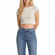 Calvin Klein Top Cropped Monologo Baby-Tofu