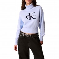 Calvin Klein Sweater Turtleneck Logo-Sweet Blue