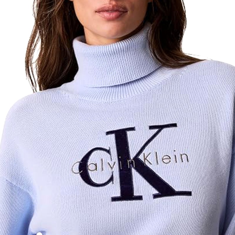 Calvin Klein Sweater Turtleneck Logo-Sweet Blue Calvin Klein Sweater Turtleneck Logo-Sweet Blue