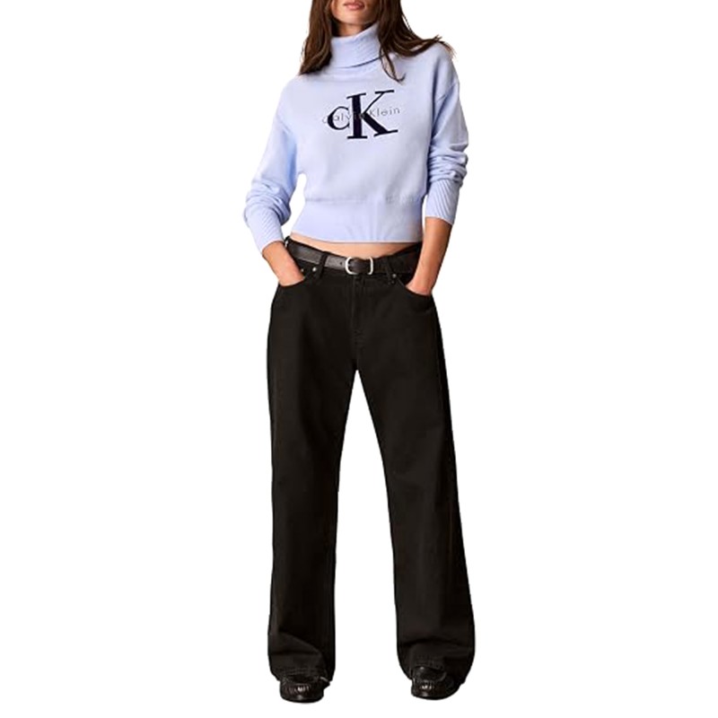 Calvin Klein Sweater Turtleneck Logo-Sweet Blue Calvin Klein Sweater Turtleneck Logo-Sweet Blue