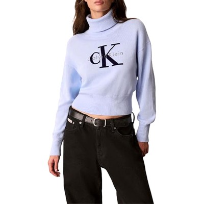 Calvin Klein Sweater Turtleneck Logo-Sweet Blue