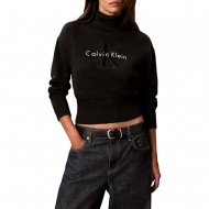 Calvin Klein Sweater Turtleneck Logo-Black