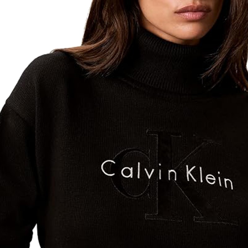 Calvin Klein Sweater Turtleneck Logo-Black Calvin Klein Sweater Turtleneck Logo-Black