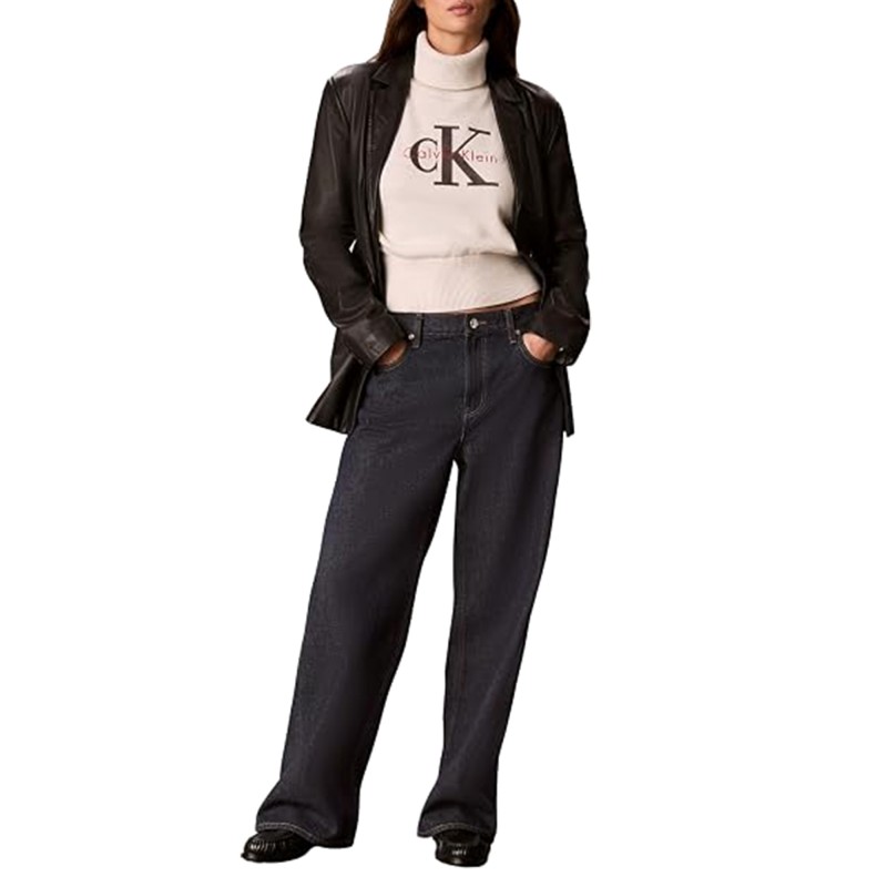 Calvin Klein Sweater Turtleneck Logo-Tofu