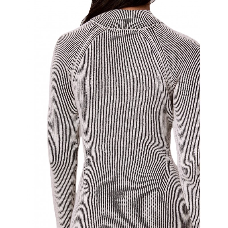 Calvin Klein Dress Bicolor Rib Zip Up-Black Combo Calvin Klein Dress Bicolor Rib Zip Up-Black Combo