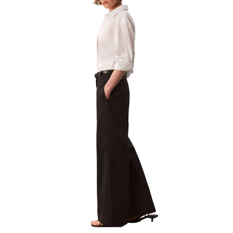 Calvin Klein Trousers Stretch Chino Wide Leg-Black Calvin Klein Trousers Stretch Chino Wide Leg-Black