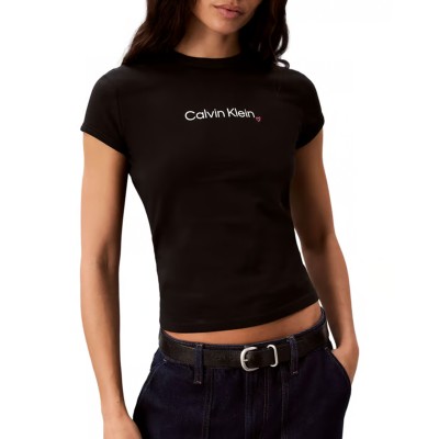 Calvin Klein T-Shirt Slim Fit Logo Heart-Black