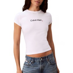 Calvin Klein T-Shirt Slim Fit Logo Heart-Bright White