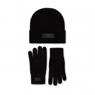 Calvin Klein Beanie Gloves Gift Set-Black