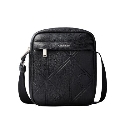 Calvin Klein Bag Embossed Emblem Logo Reporter-Black