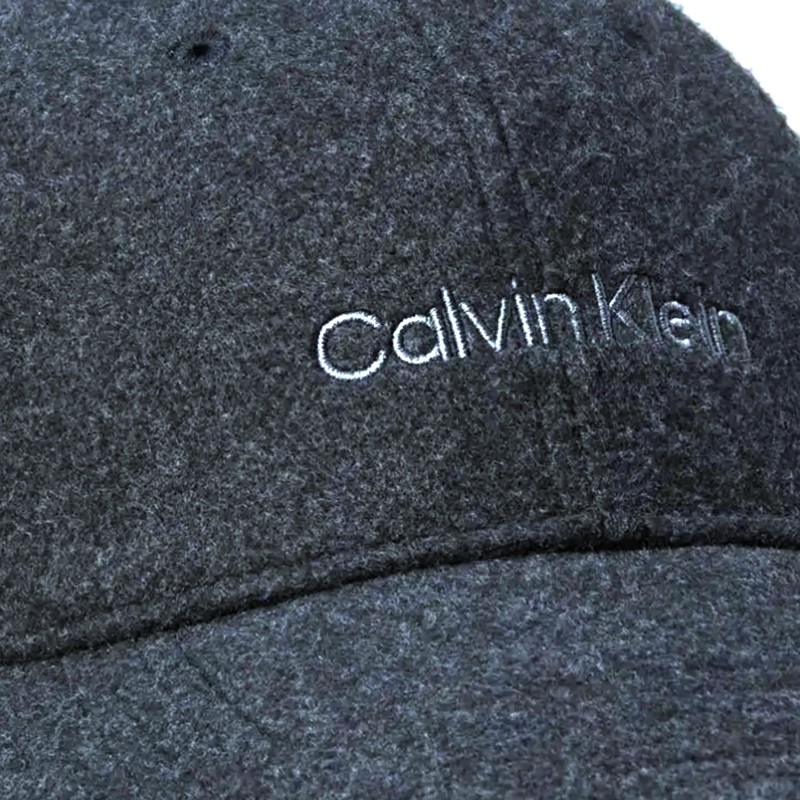 Calvin Klein Cap Felt Embroidered Logo-Black Heather Calvin Klein Cap Felt Embroidered Logo-Black Heather