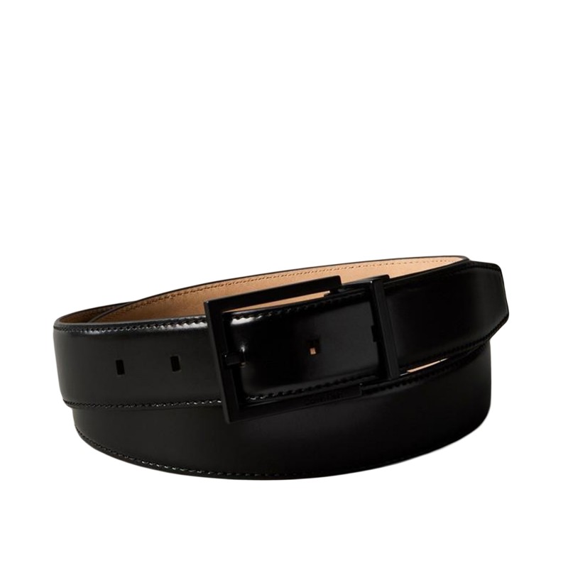 Calvin Klein Belt Square Buckle 32mm-Black/Matte Black
