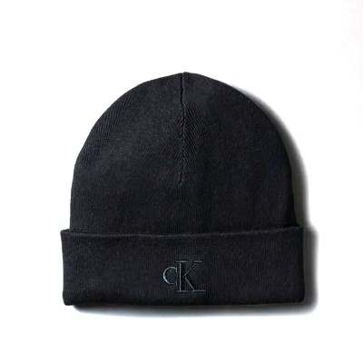 Calvin Klein Beanie Rib CK Logo-Black