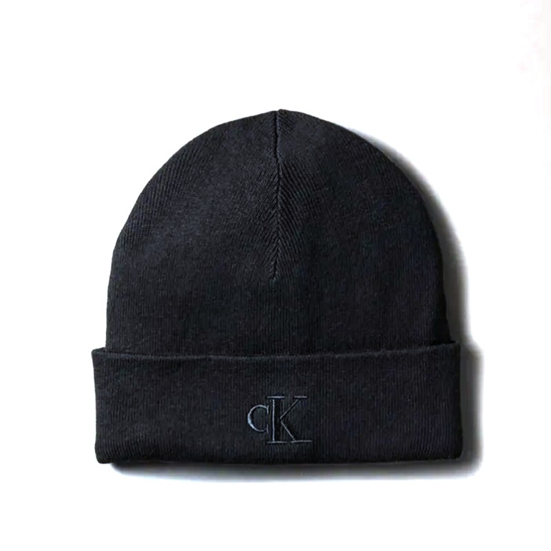 Calvin Klein Beanie Rib CK Logo-Black