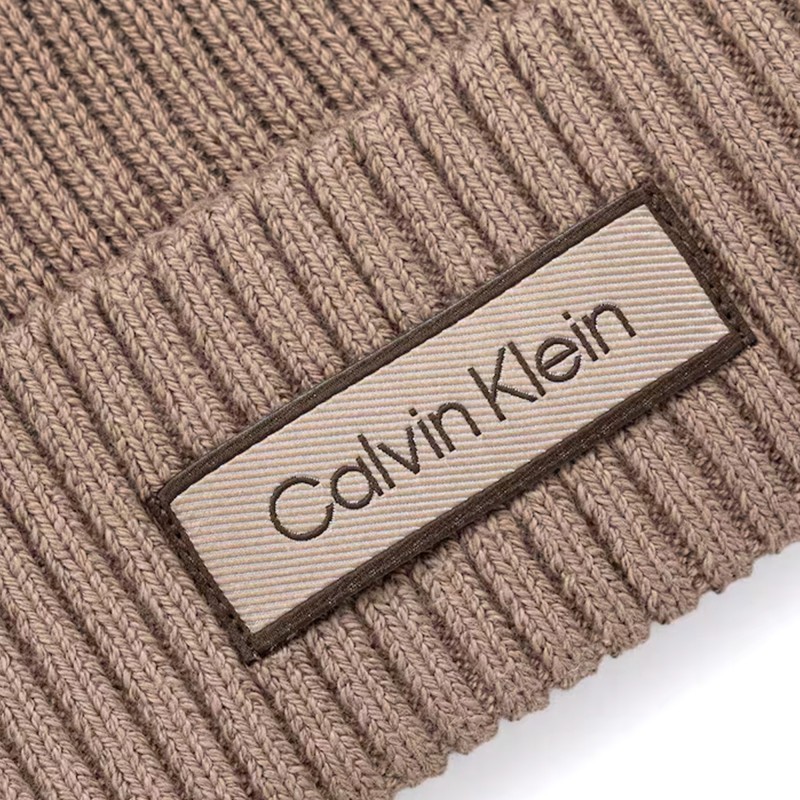 Calvin Klein Beanie Rib Patch Chunky-Desert Taupe