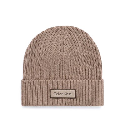 Calvin Klein Beanie Rib Patch Chunky-Desert Taupe
